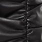 New Collection Women’s Ruched Leather Mini Skirt