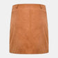 New Style Women’s Tan Real Suede Skirt with Zip Detailing
