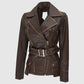 women brown fashion leather jacket online shop