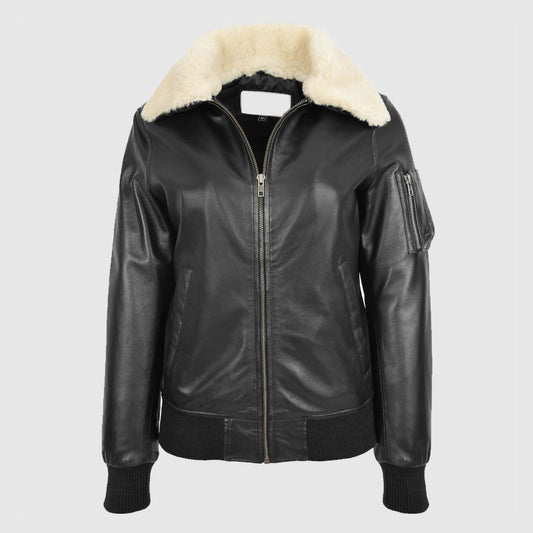 buy online biker womens leather jacket with free shipping 