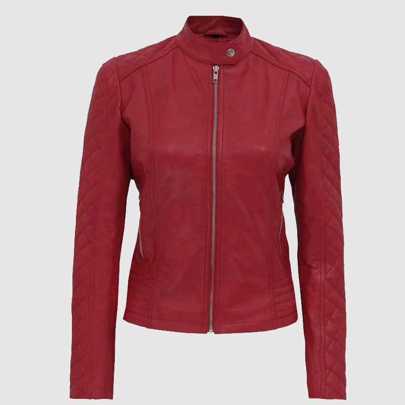 new quality women fashion leather jacket online shop