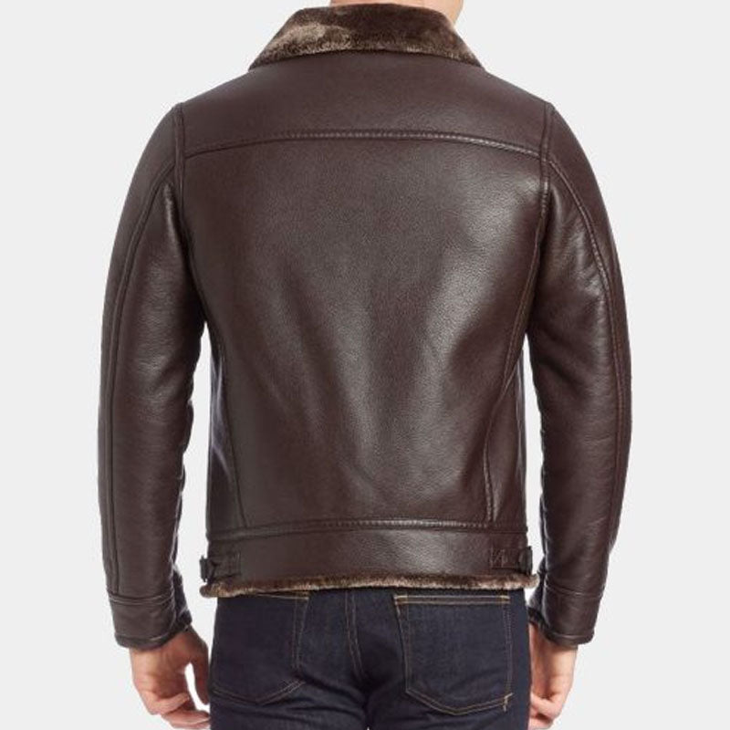 Womens Brown Leather Bomber Jacket